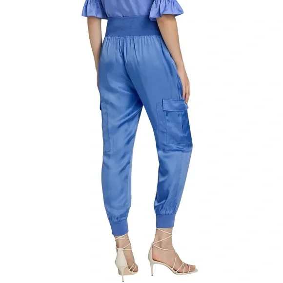 CINQ A SEPT Giles Twill Cargo Joggers in Cobalt wave